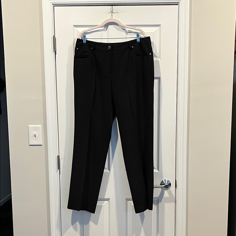 Rafaella Classic Black Straight Leg Trousers Business Casual‎ Office Size 16